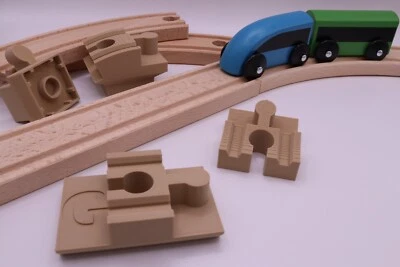 20 BEIGE (Brücken-)Adapter für Duplo-/Brio-/Lillabo-/Playtive-Eisenbahn