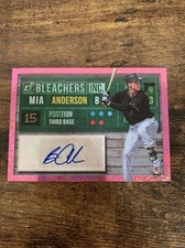 2019 Panini Donruss Bleachers Inc Pink Firework Brian Anderson Auto