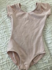 Capezio Dance Leotard Pink Girls Size Small Short Sleeves Dancewear Gymnastics