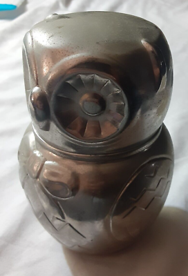 #ad #ad vintage Wilton Silver Manufacturing Co owl piggybank 1968 5.5quot; tall $15.99