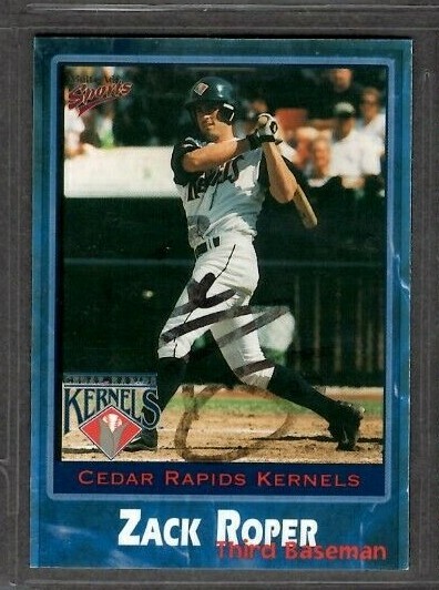 2001 Multi-Ad #3B Zack Roper Cedar Rapids Kernels Card Signed Autograph (F25) 