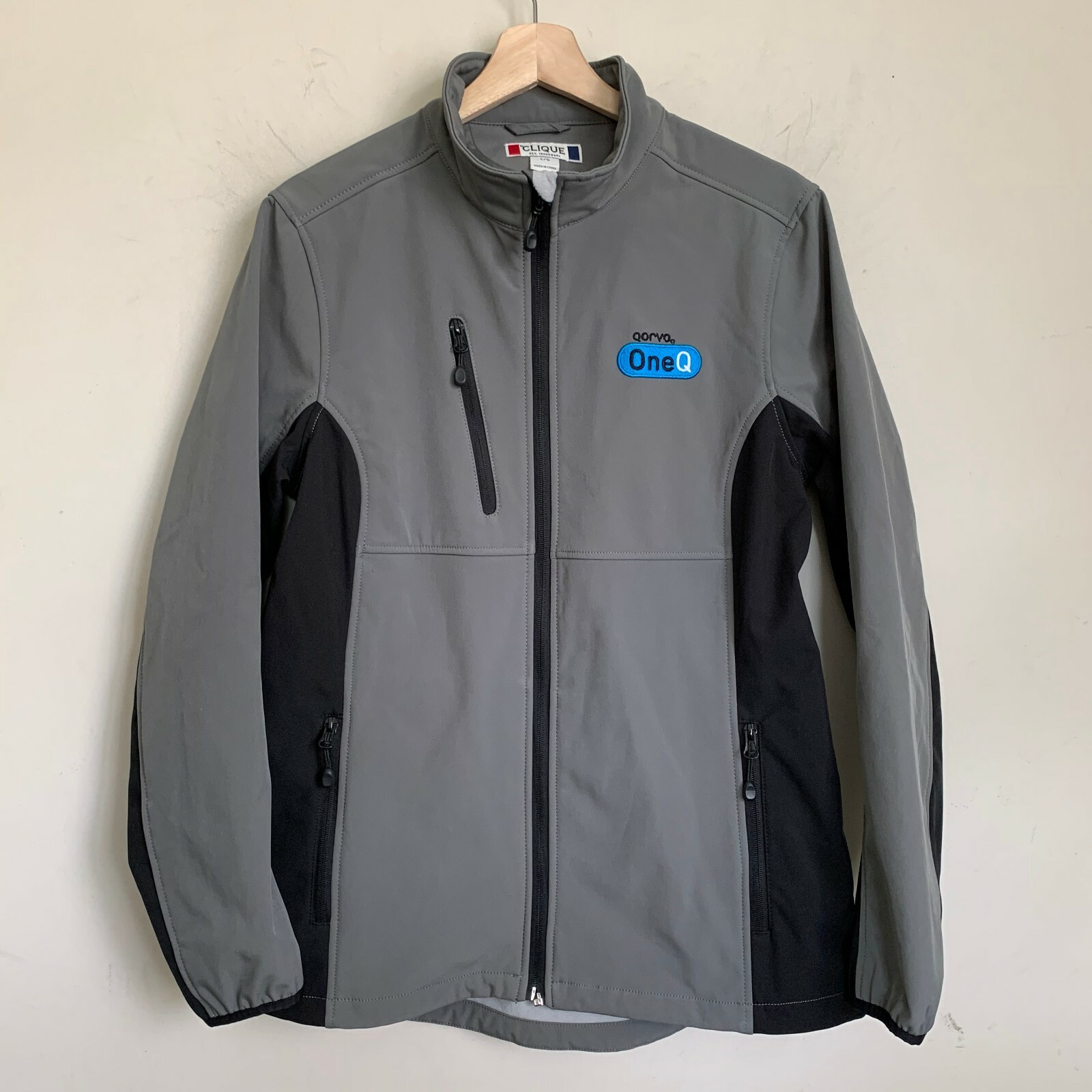 Clique Softshell Jacket Gray Black Stand Collar Z… - image 1