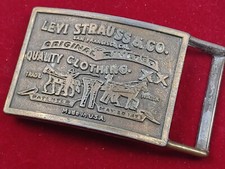LEVI STRAUSS CO. Bronze Belt Buckle, Fits 1.75" Belt w/ Free Gift Box