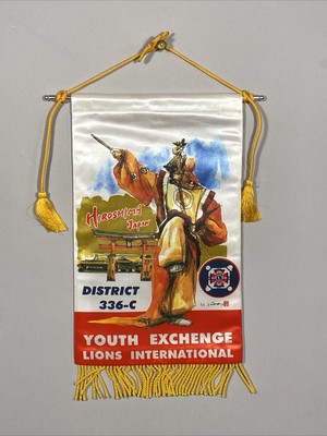 Hiroshima Japan International Youth Exchange Lions Club Vintage Old Banner Sign Ebay