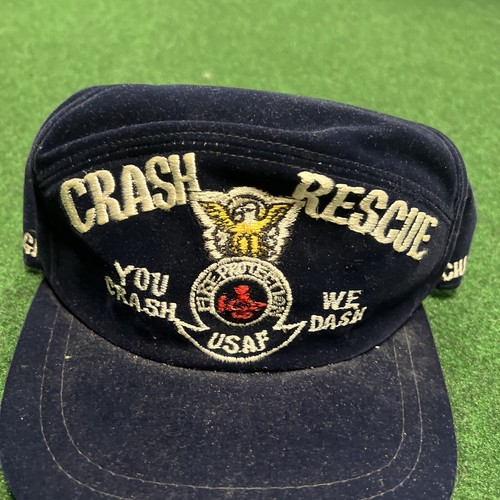 1980s Crash Rescue USAF Hat Blue You Crash We Dash Very Rare See Photos - Picture 2 of 8