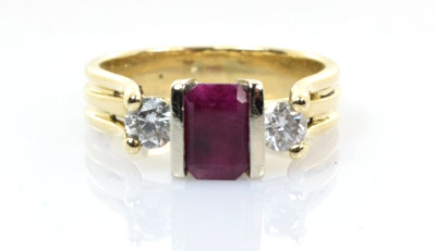 EFFY BH Ruby & Diamond Ring 14k Yellow Gold .98 Carats Size 7 | eBay