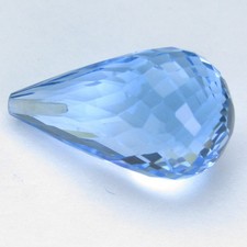 21.6Cts Amazing Natural Swiss Blue Topaz Briolette Cut Gemstone With Hole