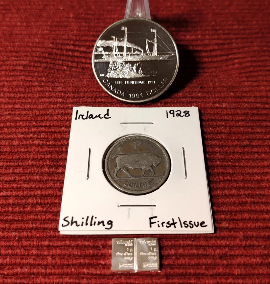 LOT 1991 Canada Dollar, 1928 Ireland, Switzerland SILVER 0.56oz ASW | FREE SHIP - Image 3 of 4
