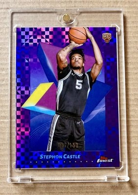 2024-25 NBA Topps Finest Stephon Castle RC Rookie #85 🔥 Purple X-Fractor /150