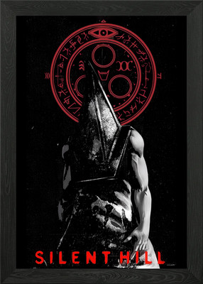 Silent Hill Pyramid Head Illustrati gerahmtes Wandbild Poster Leinwanddruck Bild