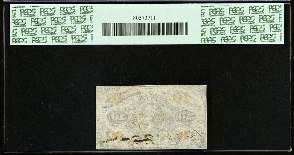 PCGS 63 FR# 1253 Fractional 1864 Currency 10c, Civil War 3rd Issue Face Specimen - Image 2 of 4
