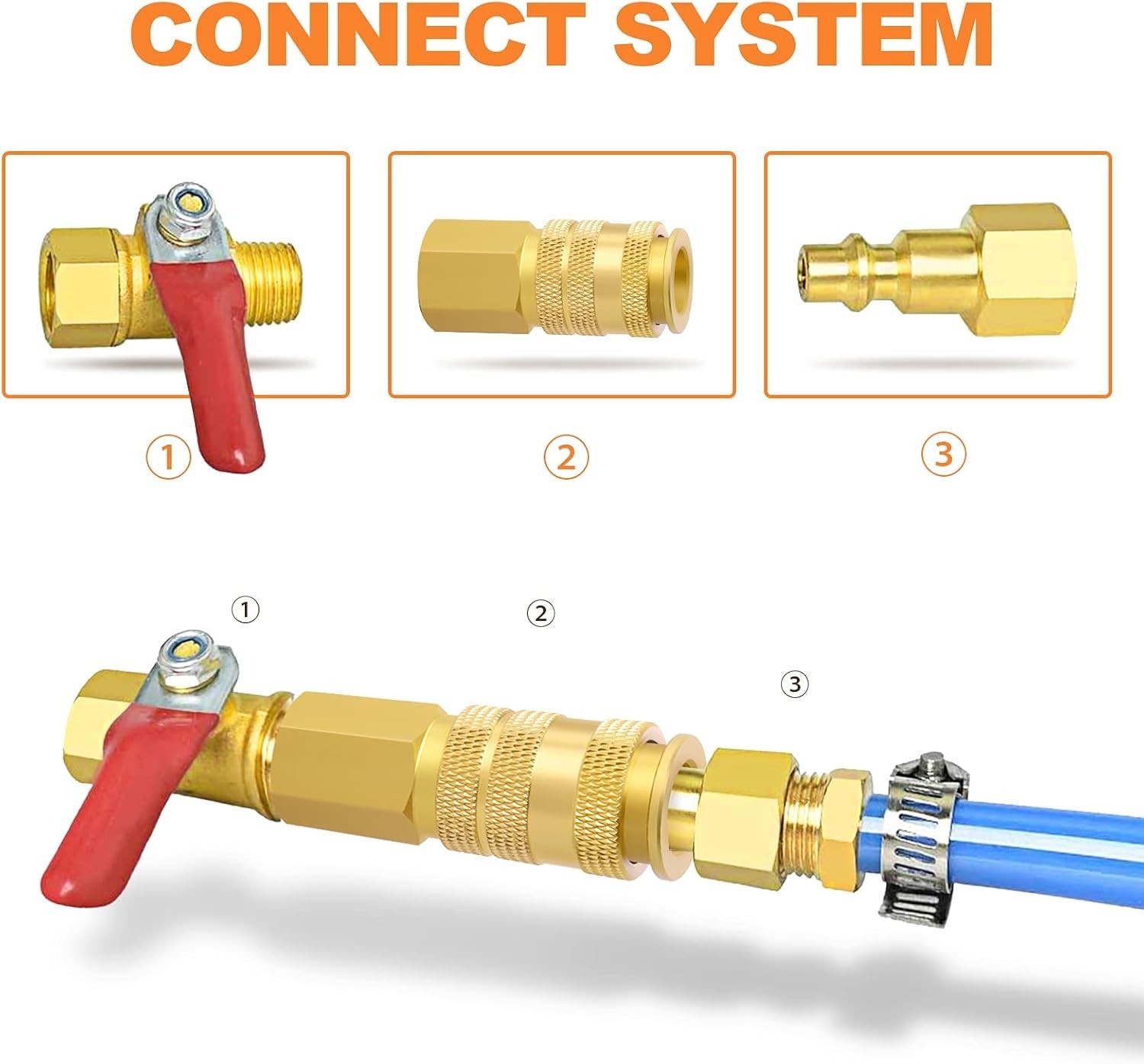 12PCS 1/4-Inch Universal Brass Female Industrial Coupler,1/4 Inch NPT Female ...