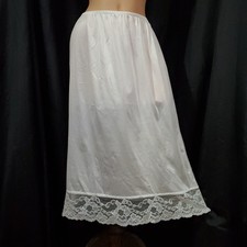 Vintage VASSARETTE Half Slip Skirt WHITE NYLON 11-105 Large