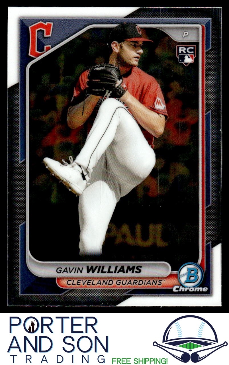 Gavin Williams 2024 Bowman Chrome RC #77 Cleveland Guardians Baseball Card