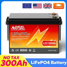 12V 300Ah LiFePO4 Battery Pack with 200A BMS Lithium Iron Phosphate Batteries US
