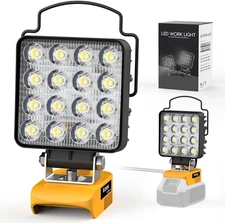 Ecarke 20V Cordless LED Work Light Compatible with DeWALT Batteries: 70W 