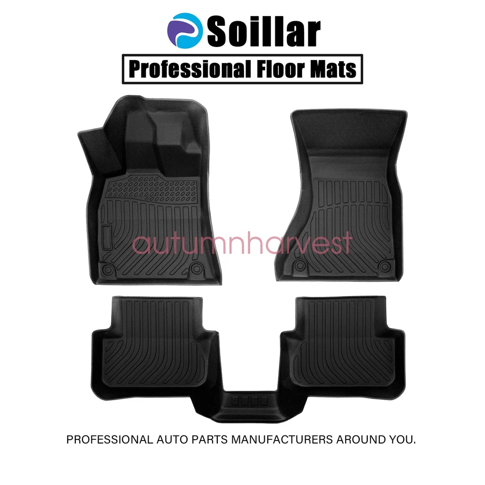 TPE Floor Mats Liner For 2008-2016 Audi A4 Sedan Wagon Allroad 4Door All Weather - Image 2 of 4