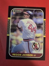 1987 Donruss #210 REGGIE JACKSON California Angels Baseball Card, Outfield. (NM)