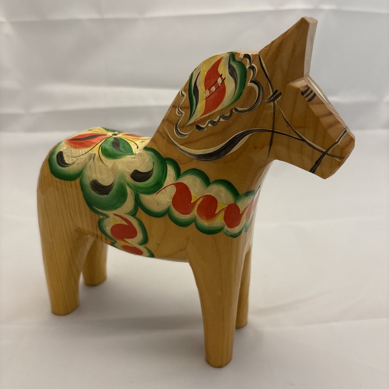 8” Big Natural Dala Horse by Grannas Olsson Scandinavian Folk Art