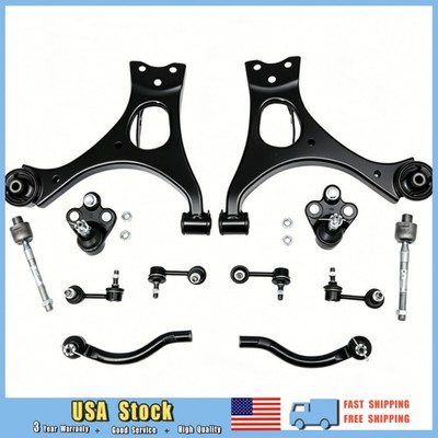 For 2006-2011 Honda Civic SI 12Pcs Front Lower Control Arms Ball Joints Tie Rods