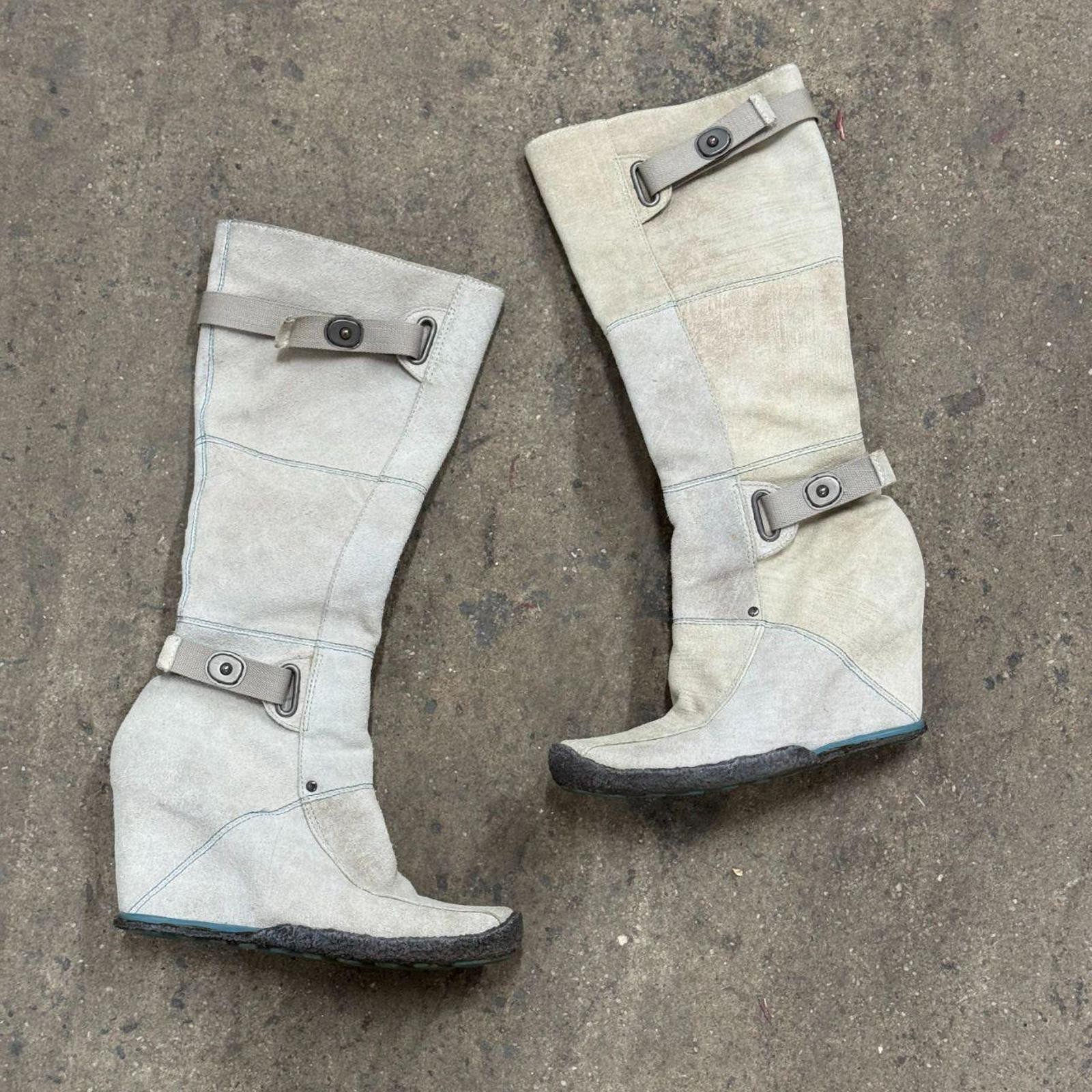 Rare Vintage Diesel Y2K Suede Wedge Boots Archival Grunge