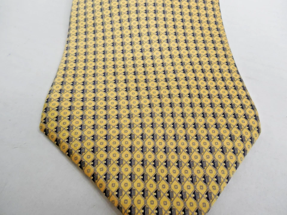 Stafford Executive 100% Silk Mens Neck Tie Geometric Gold /  60" x 3.75" - Image 2 of 4
