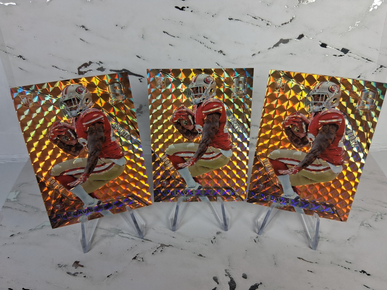 2015 Panini Spectra Rookies Mike Davis #150 Neon Orange /3 (RC) Lot All 3 1/1 🔥