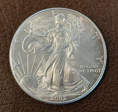 2002  Walking Liberty American Eagle 1 oz Fine .999 Silver Dollar