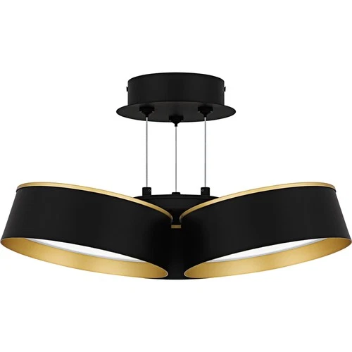 Quoizel BYS1719 Byrnes 19"W LED Semi-Flush Ceiling Fixture - Black - Picture 6 of 7