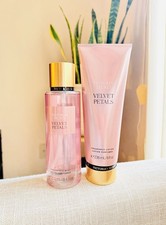 VICTORIA  S SECRET VELVET PETALS FRAGRANCE MIST AND LOTION SET 8 floz
