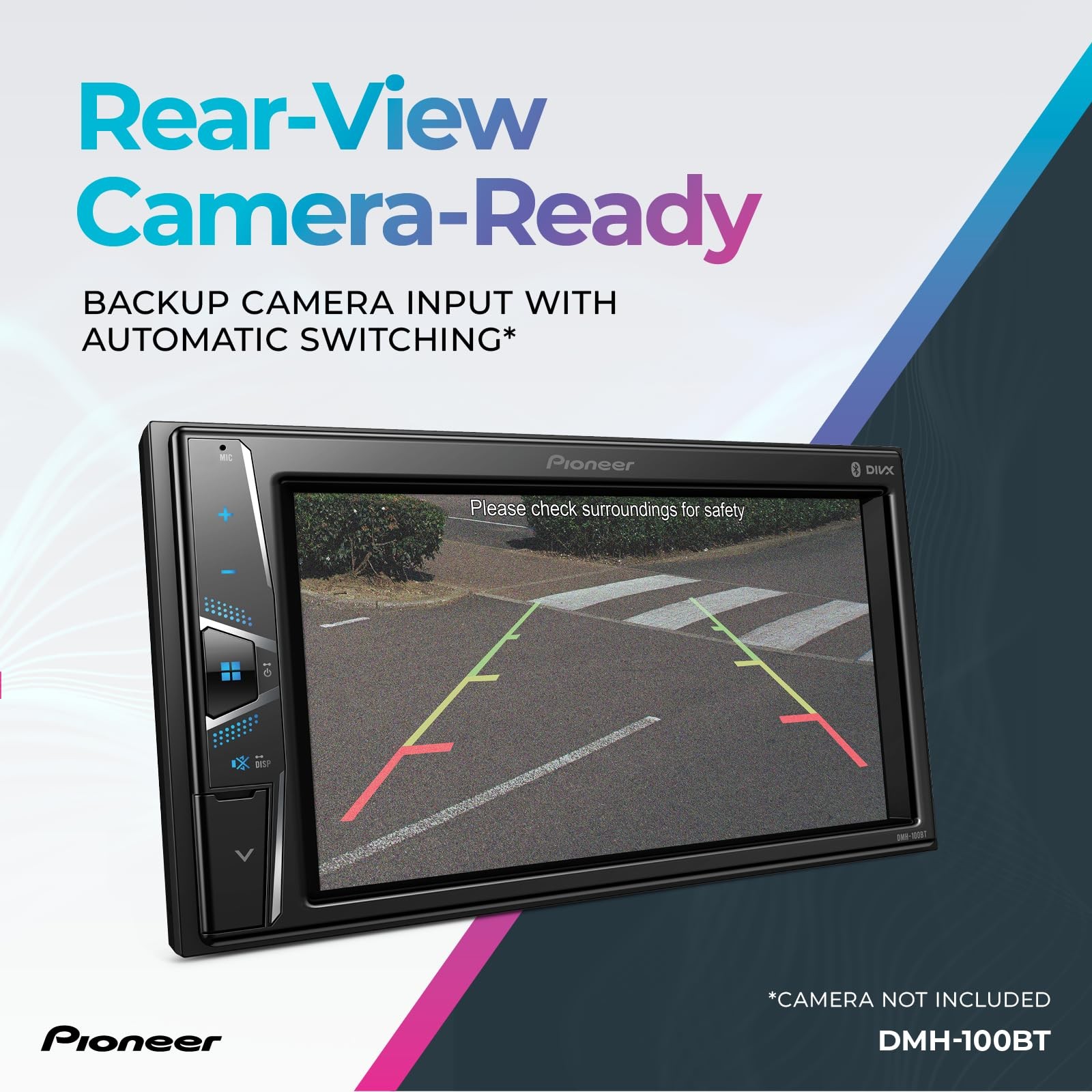 Pioneer DMH-100BT 6.2” Double-Din Digital Media Receiver - Bluetooth, Touchsc...