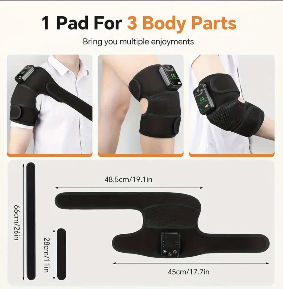 Electric Heated Vibration Knee Joint Brace Therapy Shoulder Massager  - Image 2 of 4