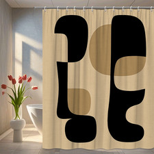 Modern Black and Beige Abstract Shower Curtain for Stylish Bathrooms