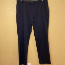 Daniel Cremieux Signature Collection Madison Flat Front Pants, Navy, Size 36x34
