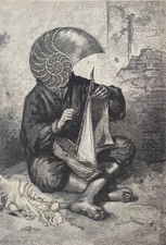 ORIGINAL COLLAGE ART Alice in Wonderland through the looking glass Lewis Carroll