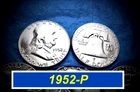 1952-P  Franklin  ➳  Lustrous Bright "AU" Coin  ➳  55% Bell Lines  ➳  152p