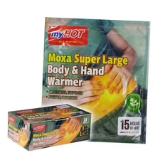 Moxa Body & Hand Warmers Super Large Size 20 Pack - Up to 16 Hours, Long 
