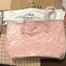 Coach Pink Logo Tote Bag for Women Designer S...