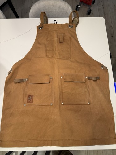 Texas Canvas Wares Waxed Canvas Heavy Duty Work Apron With Pockets - Deluxe Ed..
