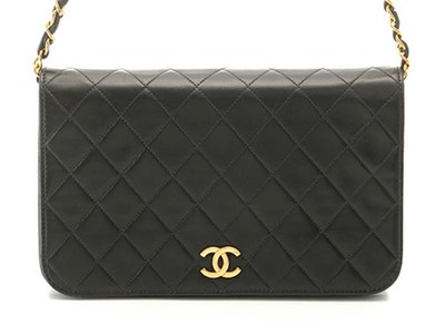 CHANEL Bag Matelass 23 Push Lock Full Flap Chain Shoulder Bag Lambskin Black GP