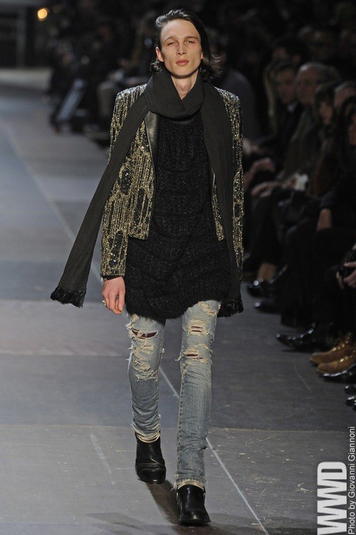 Stivali Saint Laurent Paris AW13 da uomo Chealsea in pelle nera UK6 5 EU40 5 Slimane