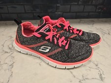 Women's Skechers FLEX APPEAL Pretty City Training Shoes, 12074 BKHP Sizes 6.5