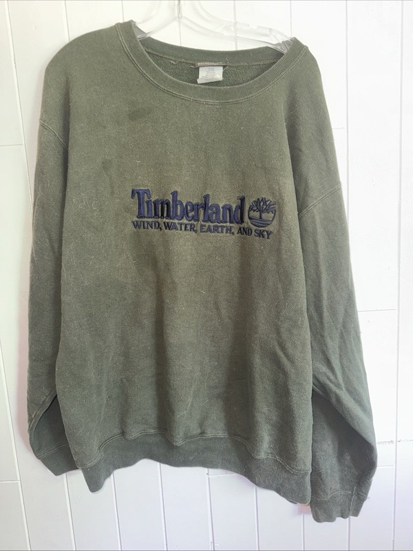 Timberland x 90S Usa Embroidery Logo Sweatshirt Big Size 2XL Men Rare Boots Mode