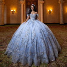 Glitter Beads Quinceanera Dresses Off Shoulder Bow Lace Up Vestidos Customized