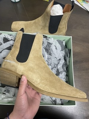 Off-White Virgil Men s Texan Cowboy Boots Size 44 Tan Suede New