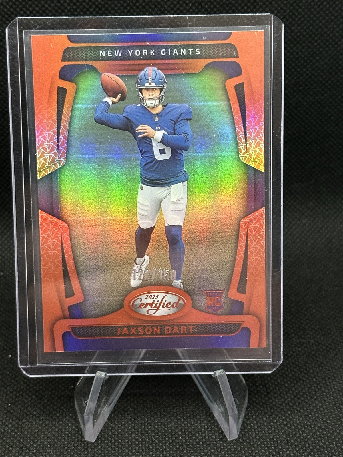 2025 Certified Jaxson Dart Orange  Mirror Variation /150 Giants