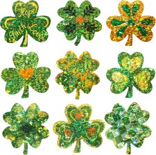 Fancy Land 500 Pcs Shamrock Stickers St. Patricks Day Stickers for Kids Glitter