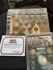 1944 Mercury Dime Half Dollar Quarter WW2 90% Silver And Wheat Penny Collection