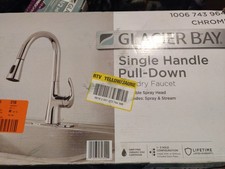 Glacier Bay Clare Kitchen Laundry Faucet Pull Down Spray Polished Chrome NO BASE
