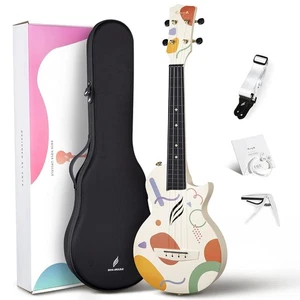 Enya Nova U 23'' Concert Ukulele Carbon Fiber Travel Kit Case Strap Capo